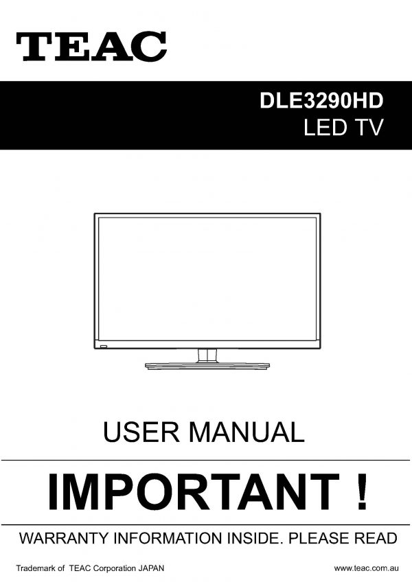 TEAC DLE3290HD User Manual