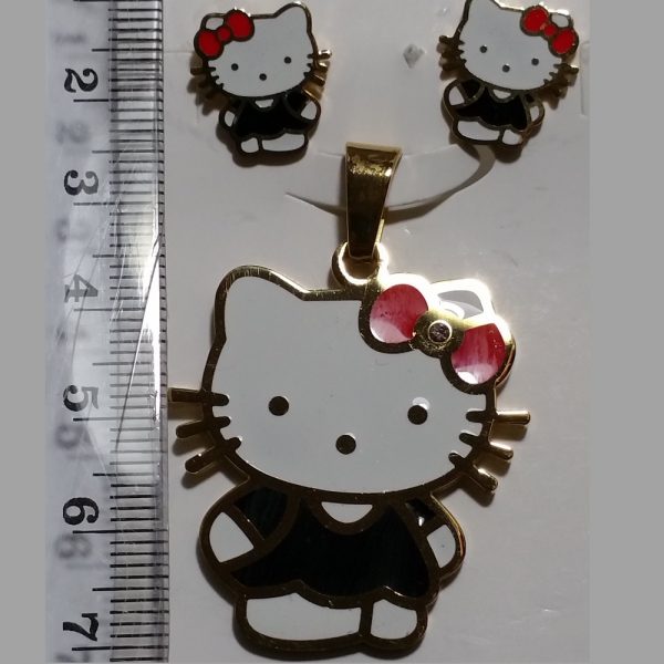 Hello Kitty Pendant and Earrings