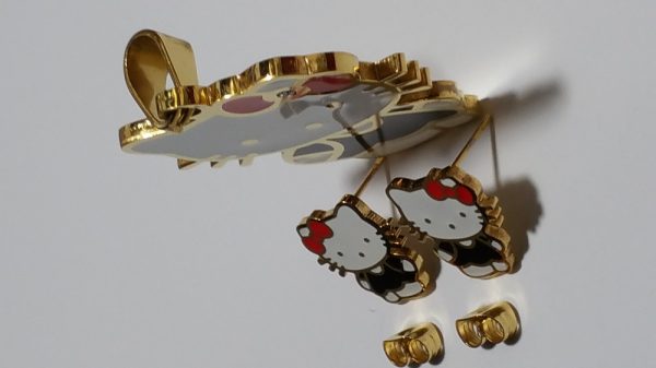 Hello Kitty Pendant and Earrings