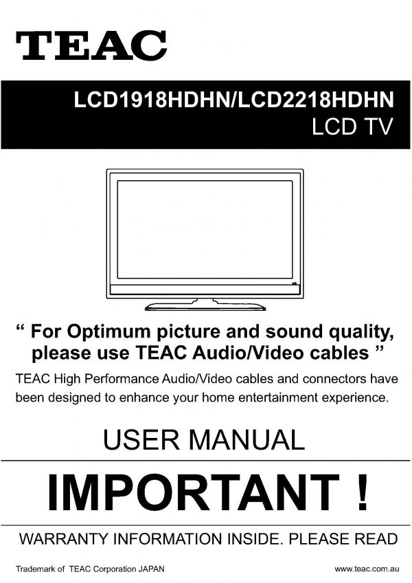 TEAC LCD19-2218HDHN User Manual