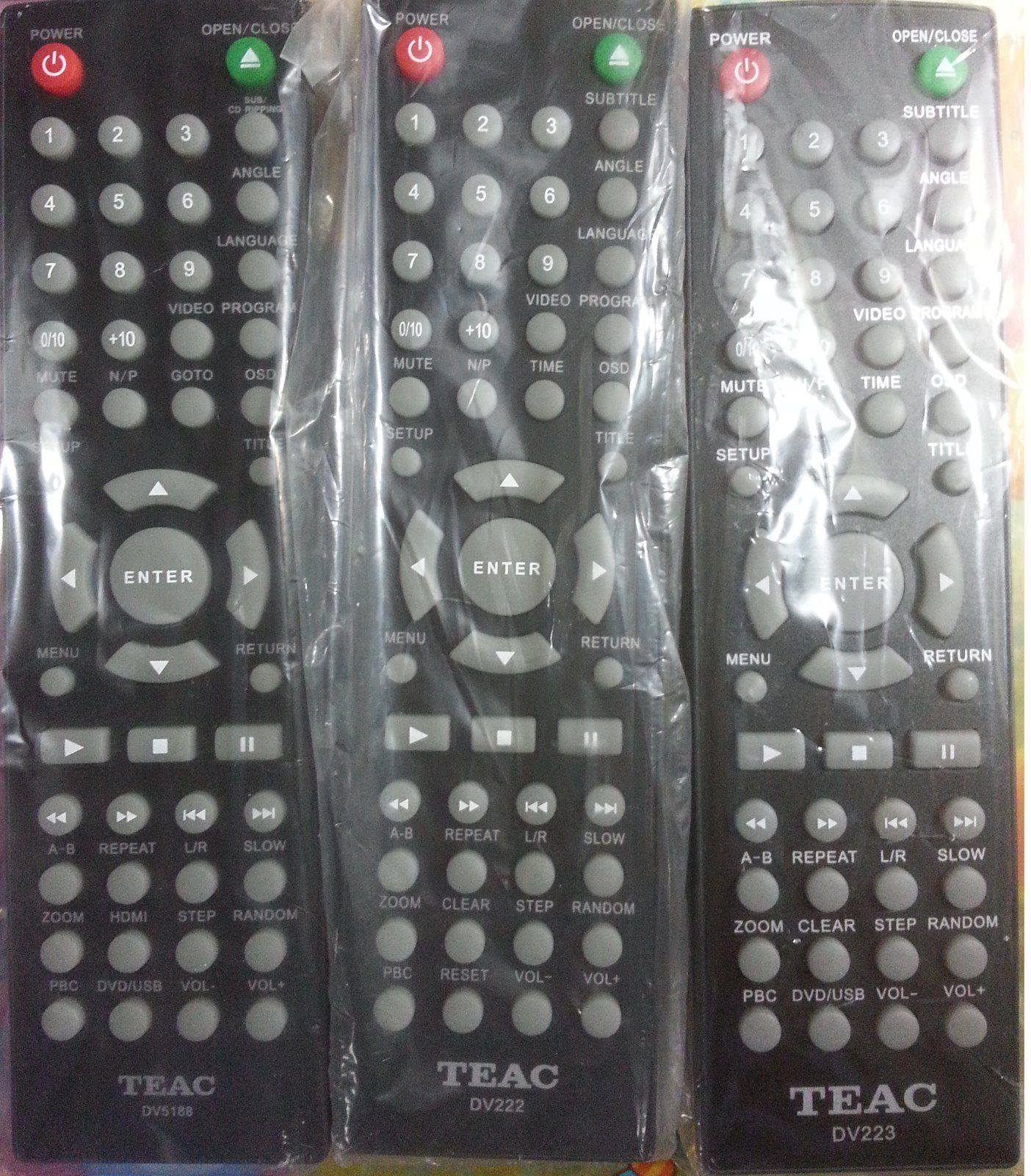 TEAC DV5199 Remote Controls