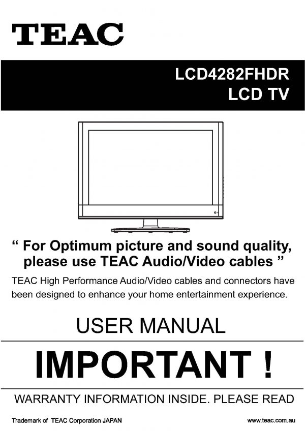 TEAC LCD4282FHDR User Manual
