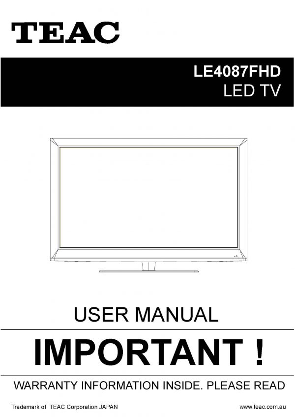 TEAC LE4087FHD User Manual