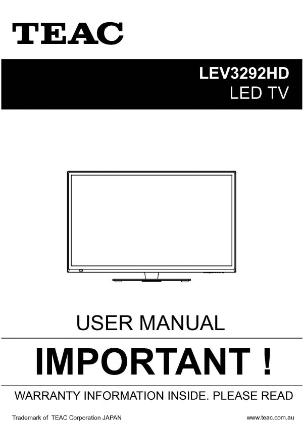 TEAC LEV3292HD_User_Manual